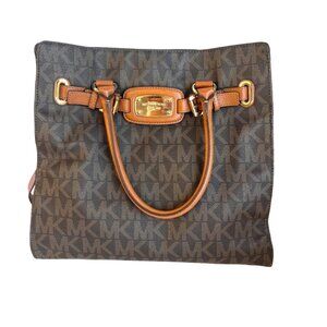 Michael Kors Large Hamilton Tote bag/ Shoulder Bag in Monogram Brown 35H1GHMT7B
